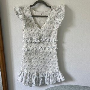 Olivaceous Floral Textured Dress